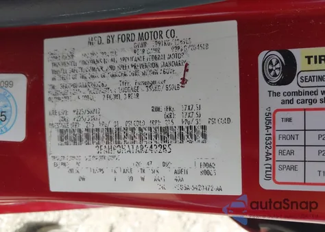 2010 Ford Fusion Se z USA, uszkodzony, nr VIN 3FAHP0HA1AR243285